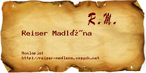 Reiser Madléna névjegykártya